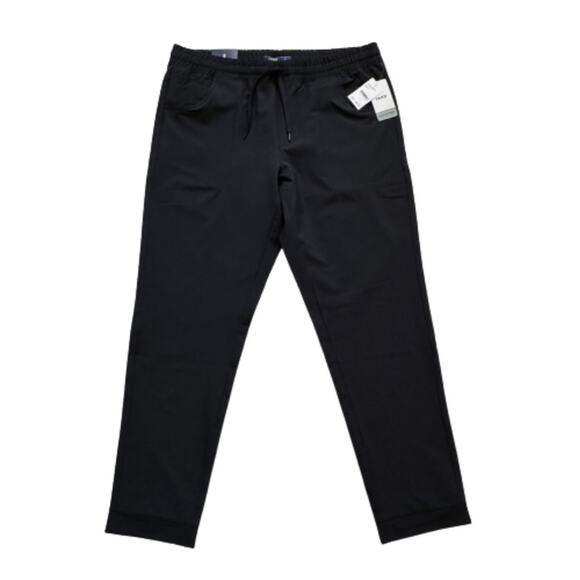 IZOD Mens Active Pants Black Advantage Performance Slim Tapered Fit Large NEW - Picture 1 of 12